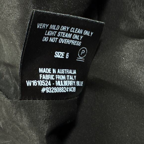 Scanlan Theodore Pleated Skirt Women US 2‎ AUS 6 Burgundy Blue Check Wool Blend - Picture 5 of 6